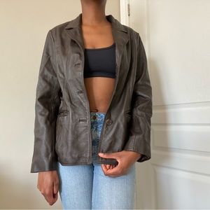 Brown leather jacket